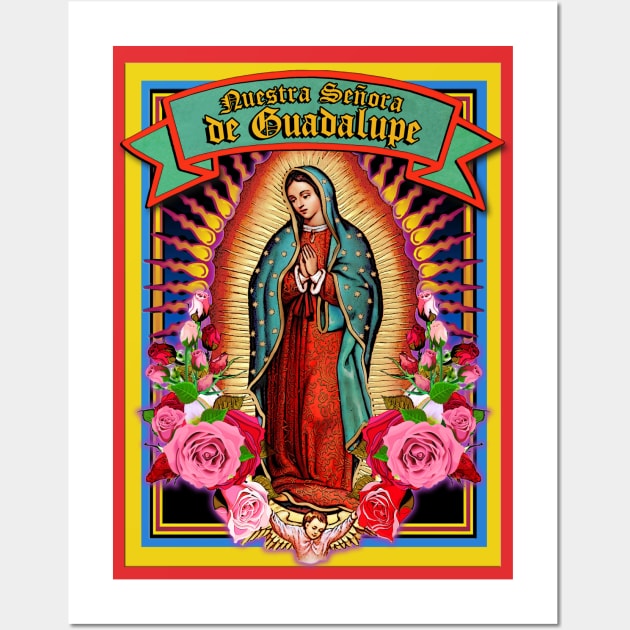 Virgin Mary of Guadalupe Holy Card Wall Art by Cabezon